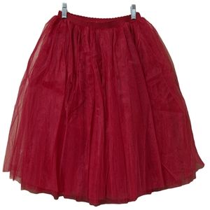 Tulle skirt red lined wear pull on elastic waist ballet core fairy festi…